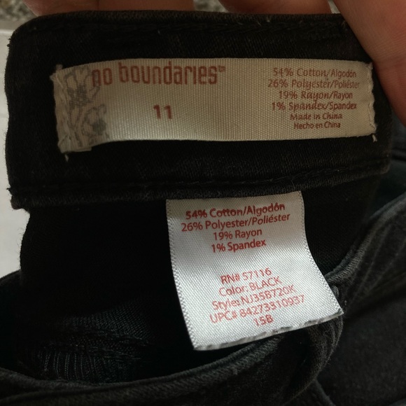Black charcoal skinny jeans size 11 no boundaries - Picture 6 of 7